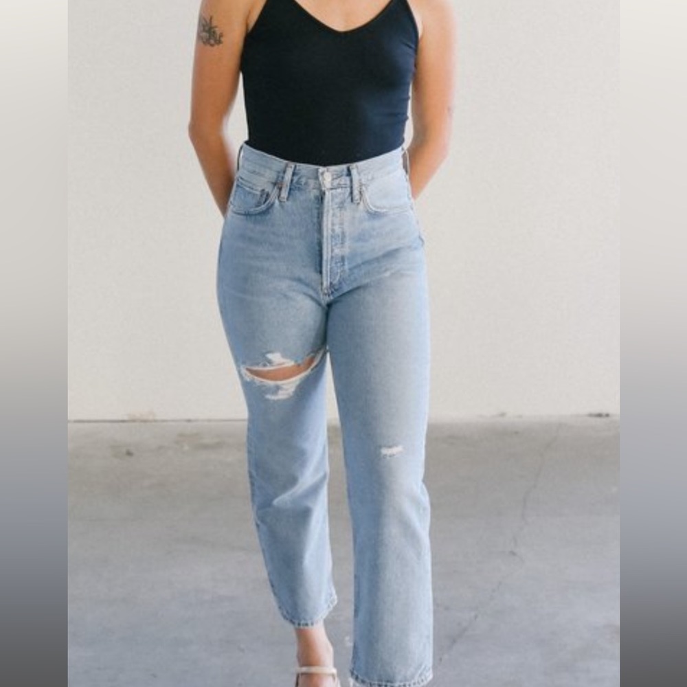 Agolde 90s crop mid rise loose straight!